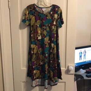 Beautiful feather print Lularoe Carly dress